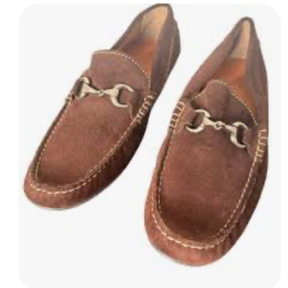 Peter Millar Rust Horse bit Suede Driving Loafer